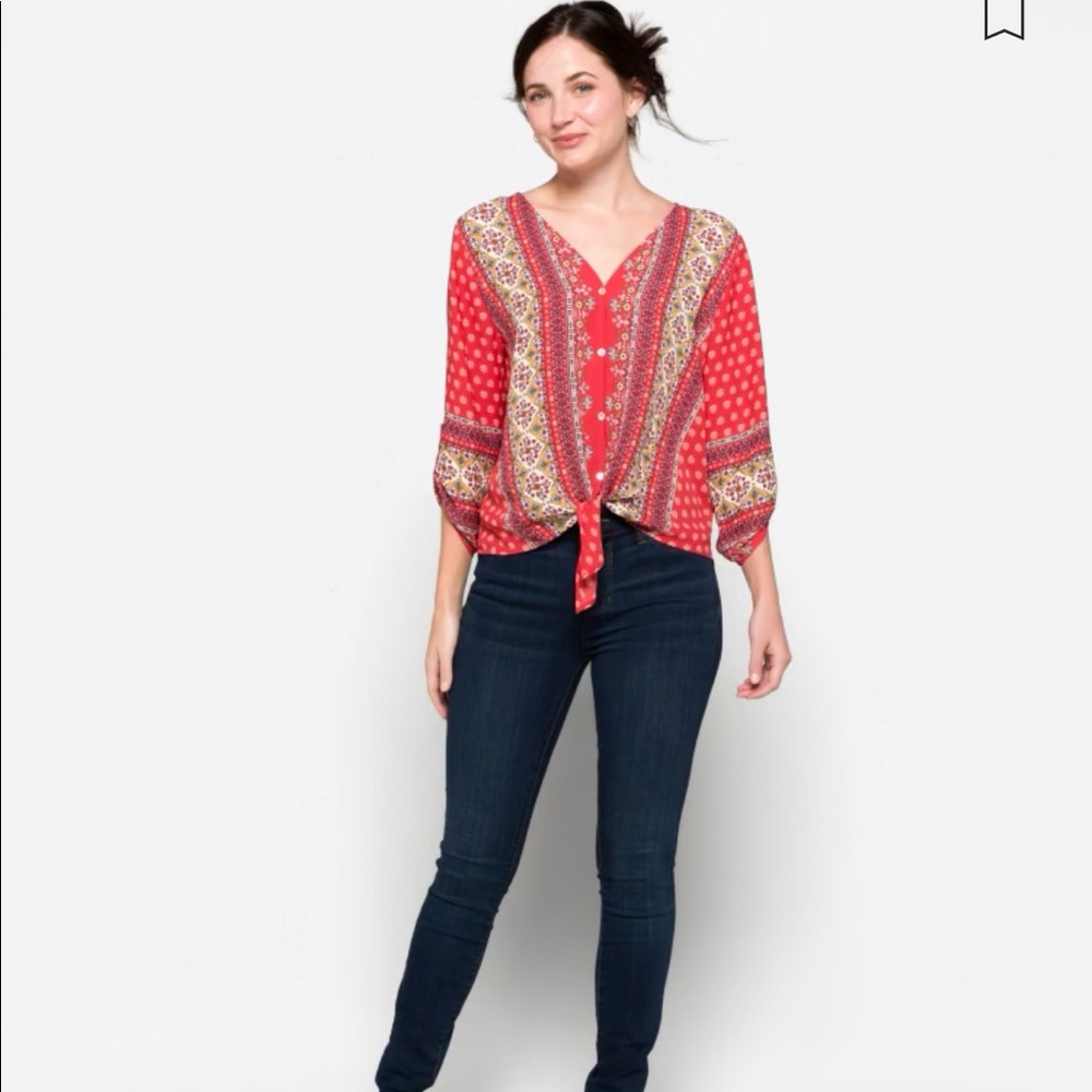Talina Tie Front Blouse